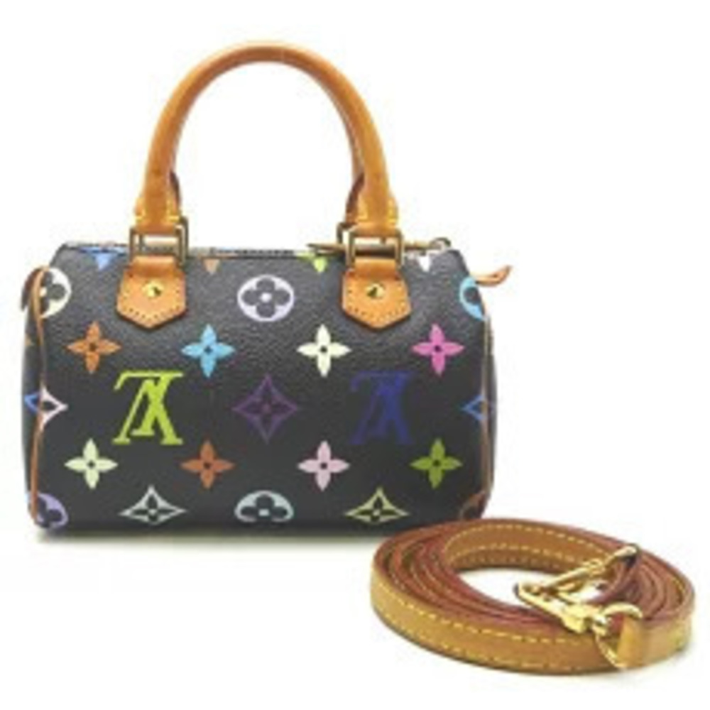 Louis Vuitton Speedy Handbag Monogram Multicolor Noir Black